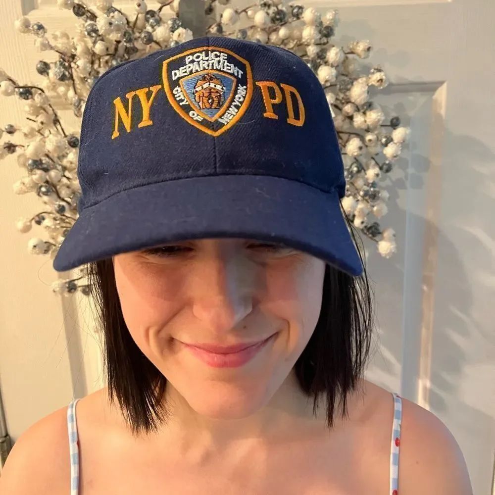 NYPD Navy Wool Velcro Back Baseball Hat O/S